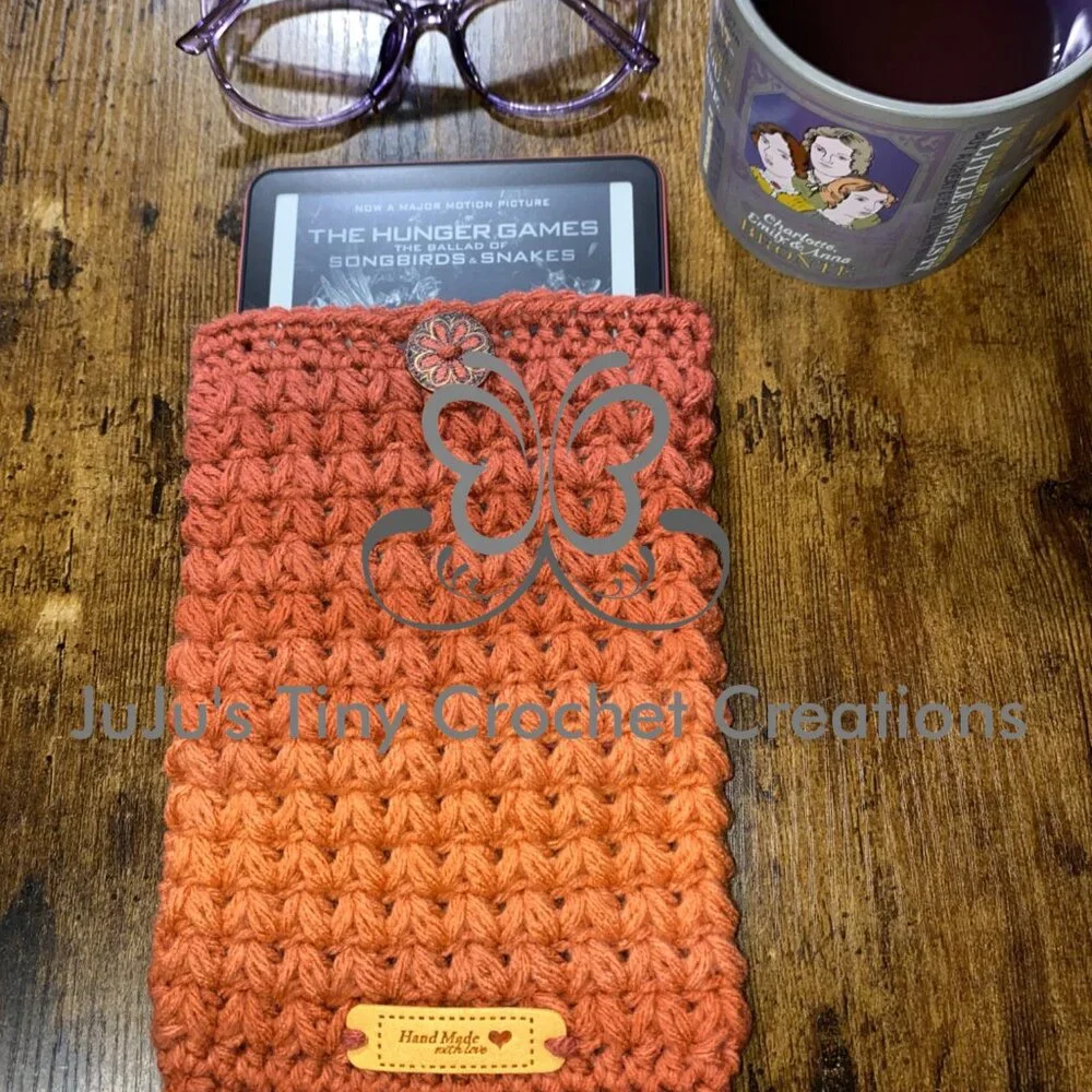 Handmade Crocheted Cover for Kindle Paperwhite E-Reader - Gift for Book Lovers